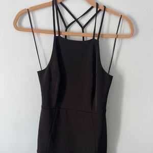 asymmetrical short black dress